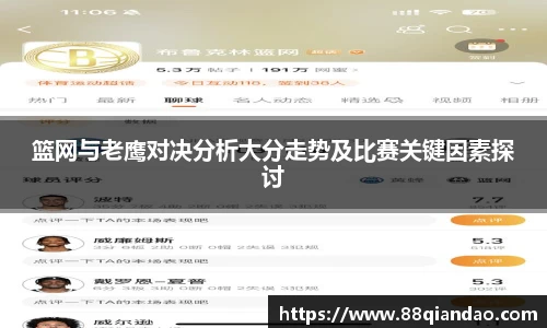 篮网与老鹰对决分析大分走势及比赛关键因素探讨